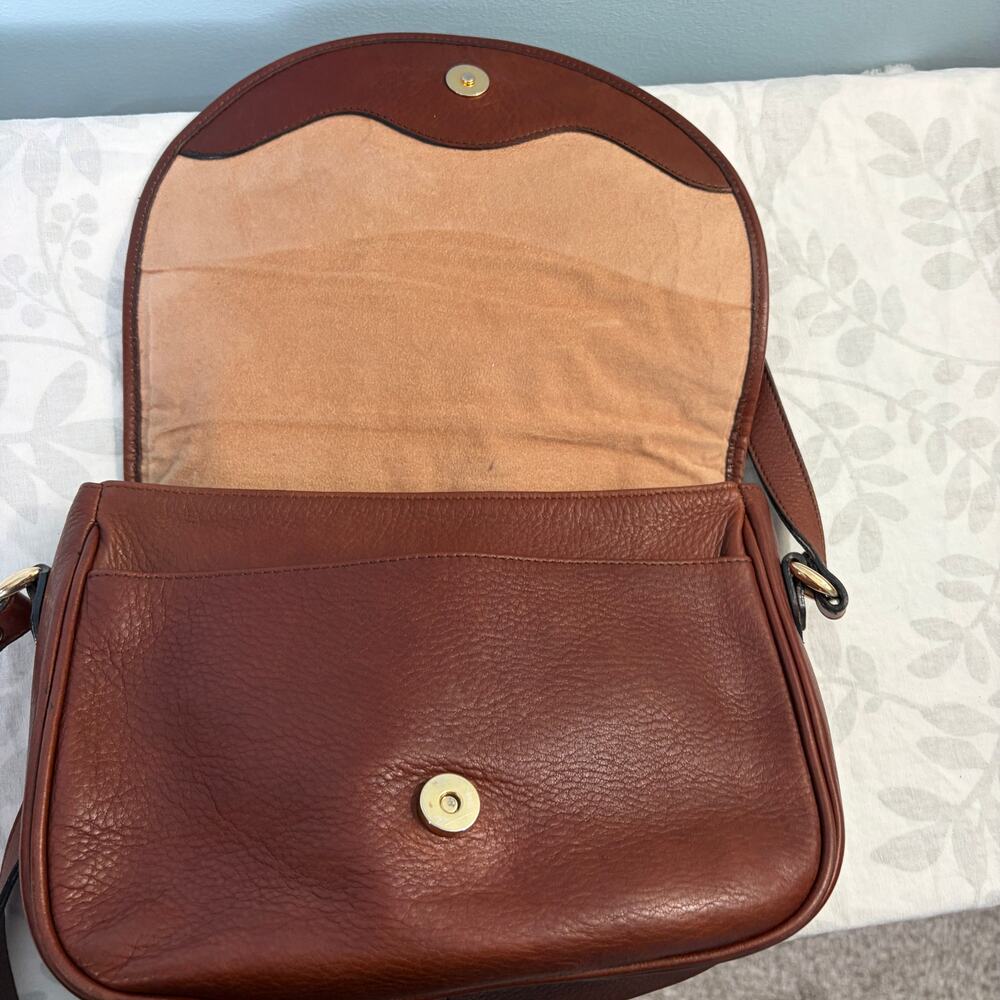 Vintage Oroton Brown Leather Crossbody Bag Pebbled Leather Australia Boho - Picture 5 of 11